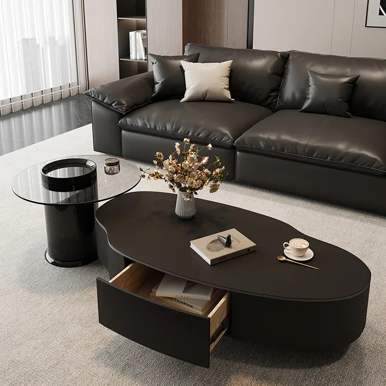 Coffee table Black COLOR1 COLOR2 Solid wood Sintered Stone Eco-friendly Board htyjj-6578