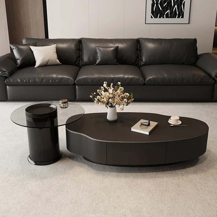 Coffee table Black COLOR1 COLOR2 Solid wood Sintered Stone Eco-friendly Board htyjj-6578