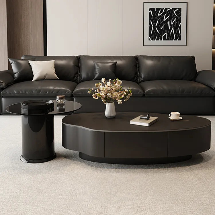 Coffee table Black COLOR1 COLOR2 Solid wood Sintered Stone Eco-friendly Board htyjj-6578