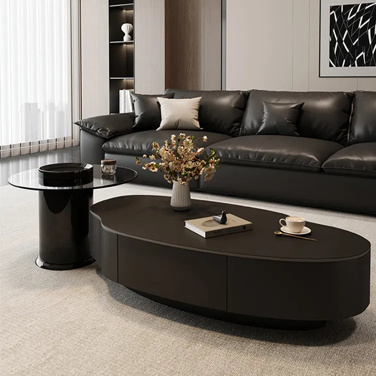Coffee table Black COLOR1 COLOR2 Solid wood Sintered Stone Eco-friendly Board htyjj-6578