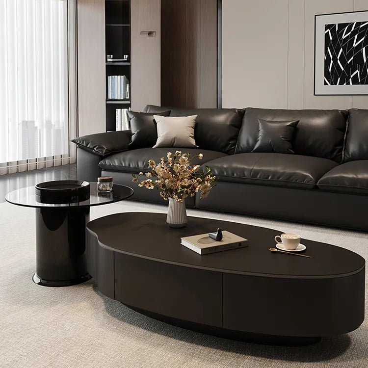 Coffee table Black COLOR1 COLOR2 Solid wood Sintered Stone Eco-friendly Board htyjj-6578