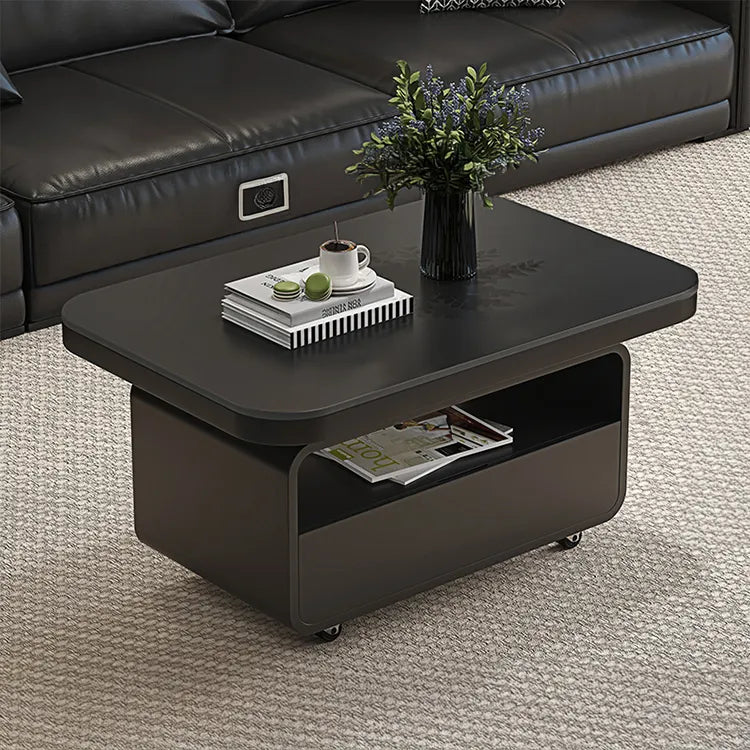 Coffee table COLOR1 White Black COLOR2 Brown Sintered Stone Solid wood Multi-layer board htyjj-6581