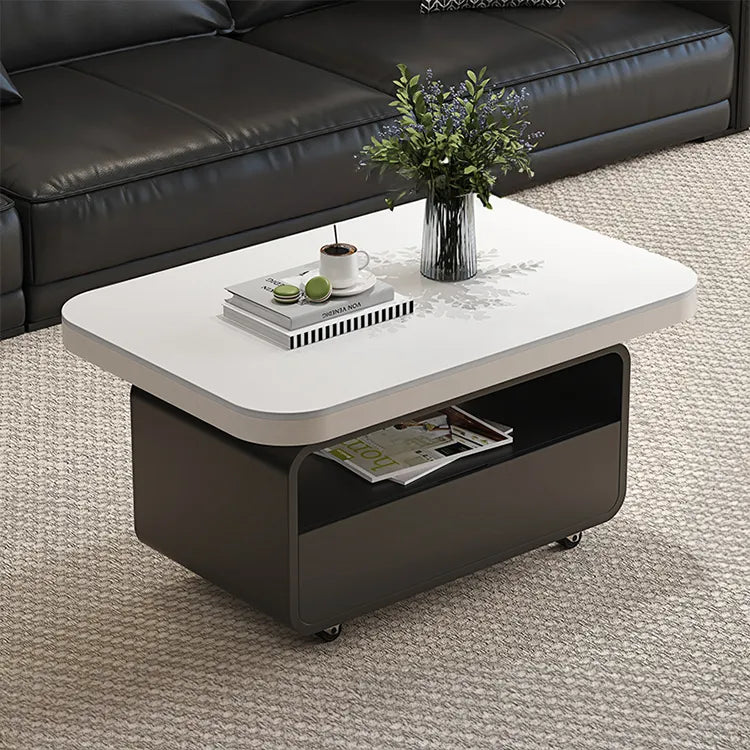 Coffee table COLOR1 White Black COLOR2 Brown Sintered Stone Solid wood Multi-layer board htyjj-6581
