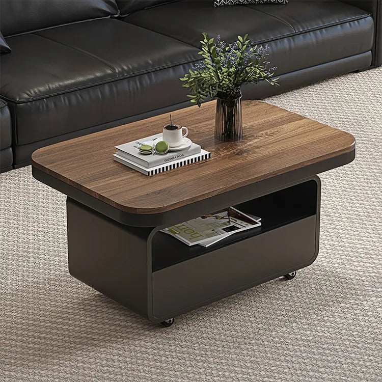 Coffee table COLOR1 White Black COLOR2 Brown Sintered Stone Solid wood Multi-layer board htyjj-6581