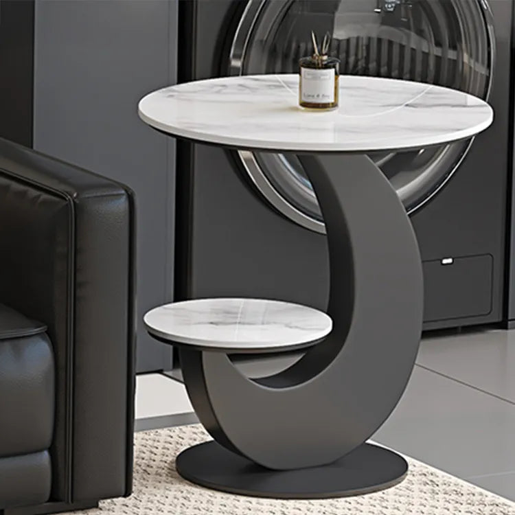 Coffee table COLOR1 White Black COLOR2 Brown Sintered Stone Solid wood Multi-layer board htyjj-6581