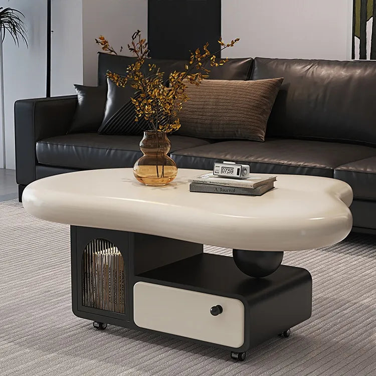 Coffee table Beige Black Solid wood Eco-friendly Board Acrylic htyjj-6584