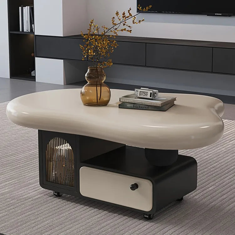 Coffee table Beige Black Solid wood Eco-friendly Board Acrylic htyjj-6584