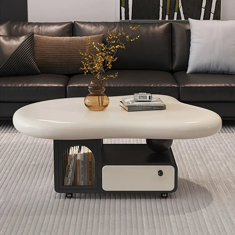 Coffee table Beige Black Solid wood Eco-friendly Board Acrylic htyjj-6584