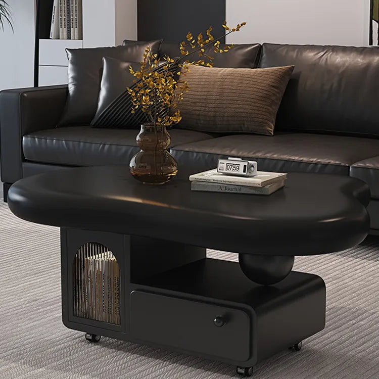 Coffee table Beige Black Solid wood Eco-friendly Board Acrylic htyjj-6584