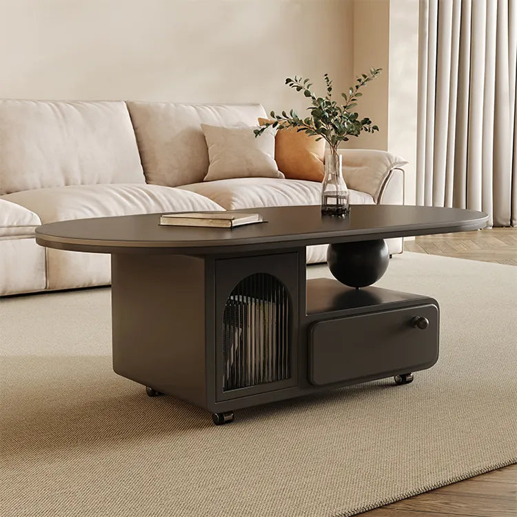 Coffee table White Black Solid wood Sintered Stone Acrylic htyjj-6585