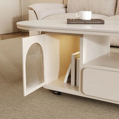 Coffee table White Black Solid wood Sintered Stone Acrylic htyjj-6585