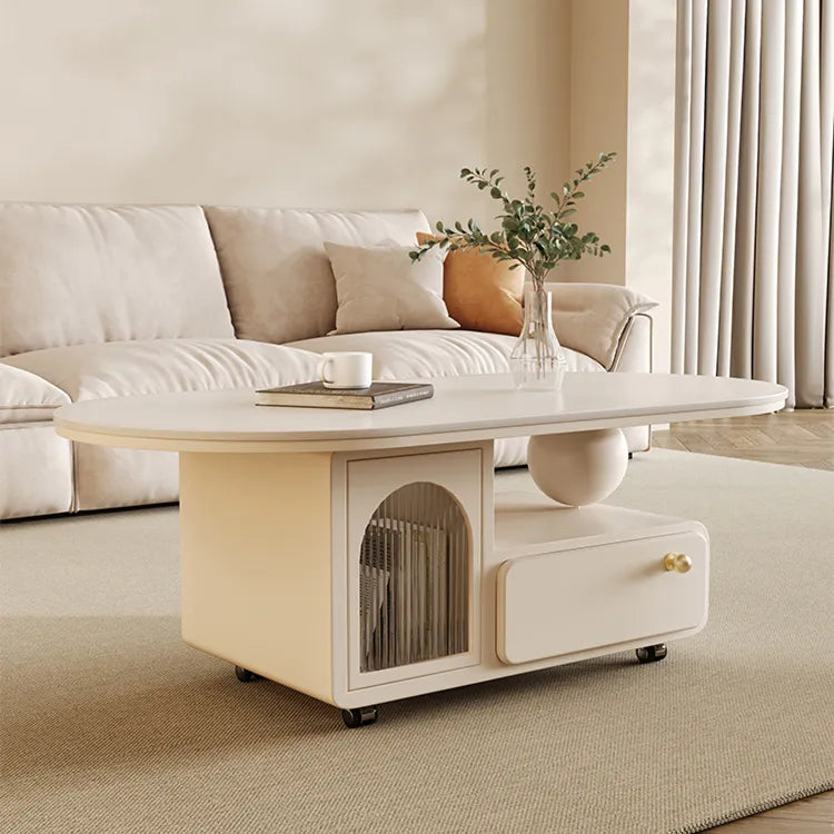 Coffee table White Black Solid wood Sintered Stone Acrylic htyjj-6585