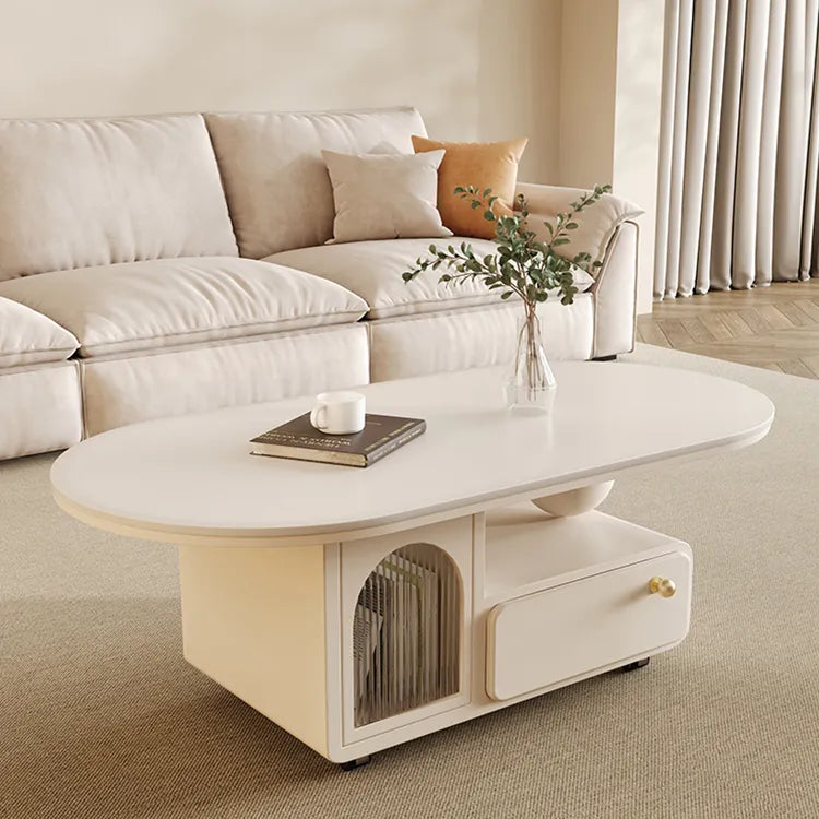Coffee table White Black Solid wood Sintered Stone Acrylic htyjj-6585
