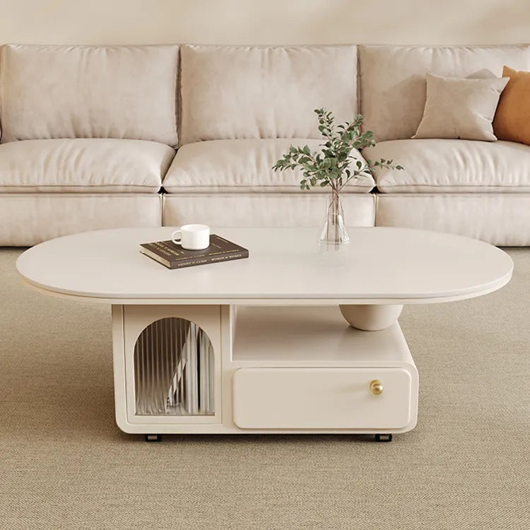Coffee table White Black Solid wood Sintered Stone Acrylic htyjj-6585