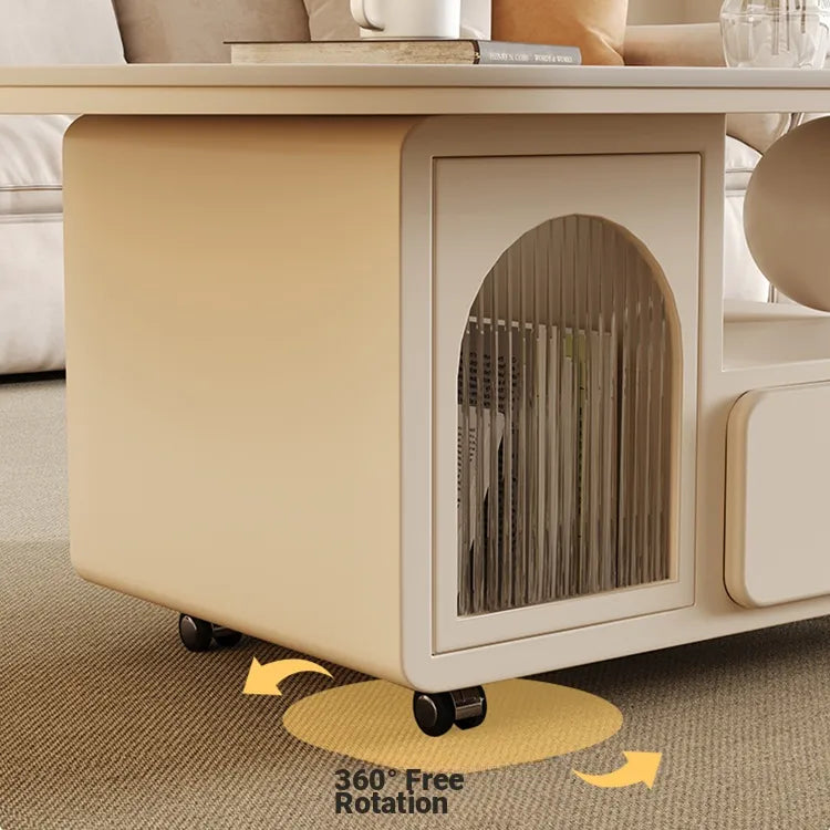 Coffee table White Black Solid wood Sintered Stone Acrylic htyjj-6585