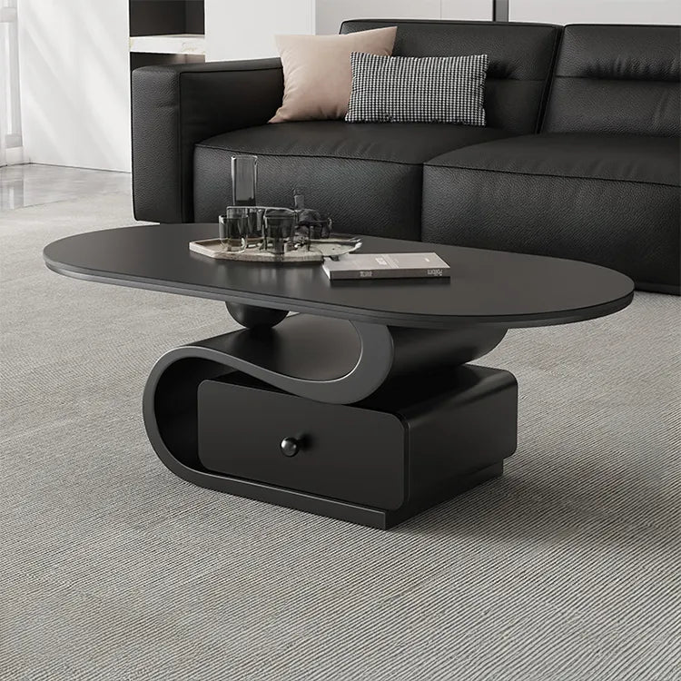 Coffee table White COLOR1 Black Solid wood Sintered Stone htyjj-6586