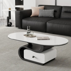 Coffee table White COLOR1 Black Solid wood Sintered Stone htyjj-6586