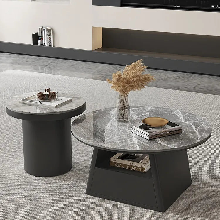 Coffee table COLOR1 COLOR2 White Black Brown Solid wood Sintered Stone Multi-layer board htyjj-6587