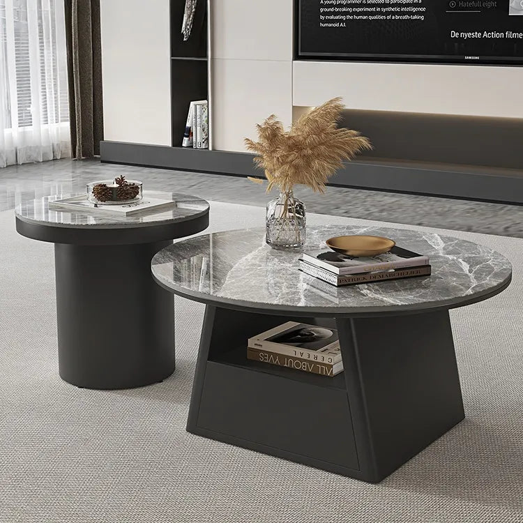 Coffee table COLOR1 COLOR2 White Black Brown Solid wood Sintered Stone Multi-layer board htyjj-6587