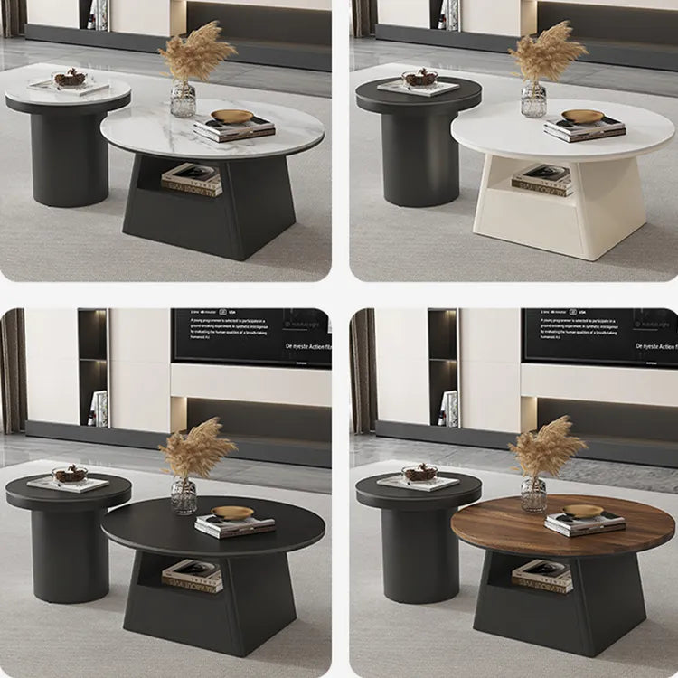 Coffee table COLOR1 COLOR2 White Black Brown Solid wood Sintered Stone Multi-layer board htyjj-6587
