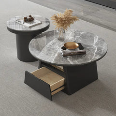 Coffee table COLOR1 COLOR2 White Black Sintered Stone htyjj-6588