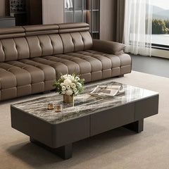 Coffee table COLOR1 COLOR2 White Black Solid wood Sintered Stone Eco-friendly Board htyjj-6589
