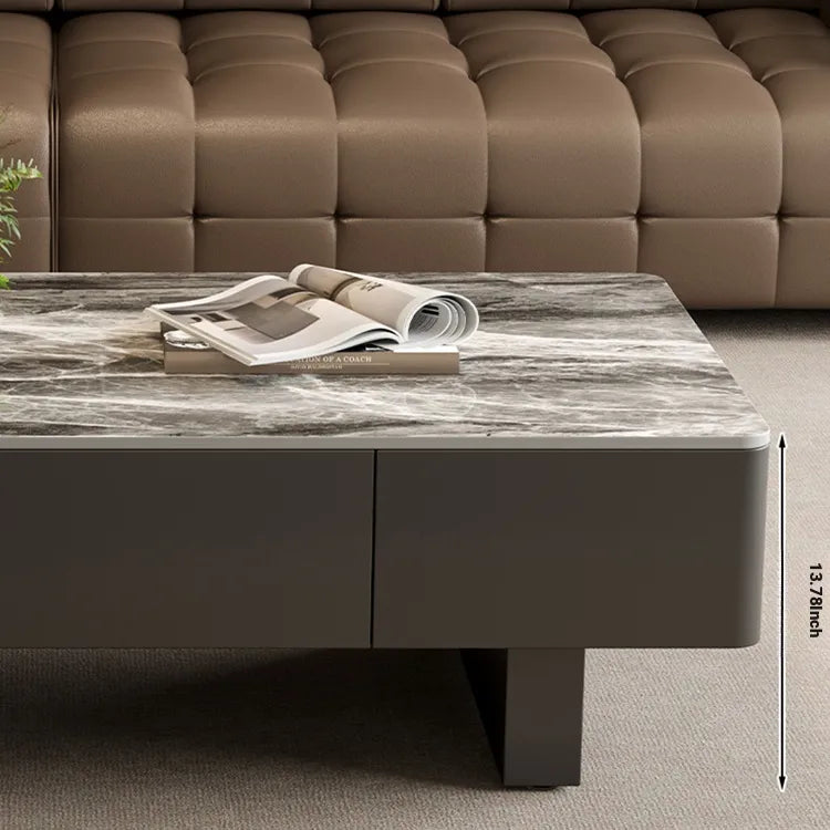 Coffee table COLOR1 COLOR2 White Black Solid wood Sintered Stone Eco-friendly Board htyjj-6589