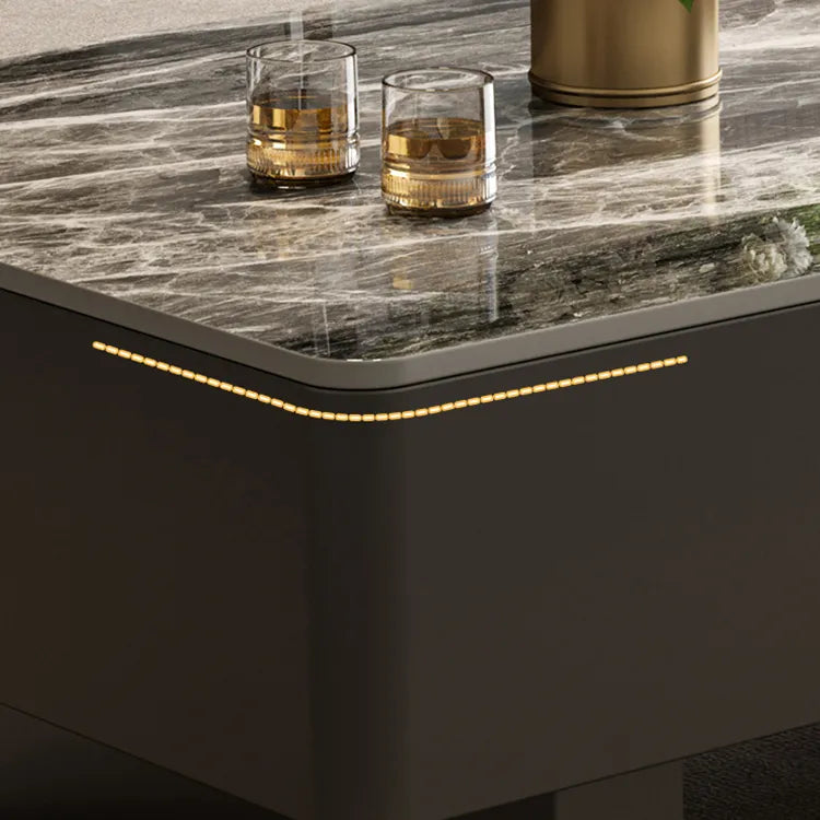 Coffee table COLOR1 COLOR2 White Black Solid wood Sintered Stone Eco-friendly Board htyjj-6589