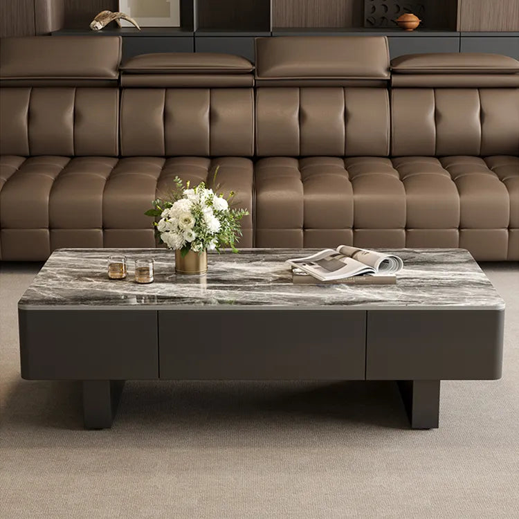 Coffee table COLOR1 COLOR2 White Black Solid wood Sintered Stone Eco-friendly Board htyjj-6589
