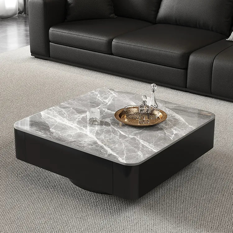 Coffee table COLOR1 COLOR2 White Black Solid wood Sintered Stone htyjj-6590