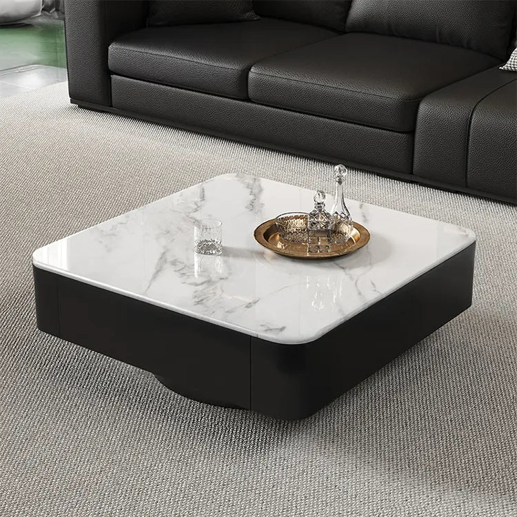 Coffee table COLOR1 COLOR2 White Black Solid wood Sintered Stone htyjj-6590