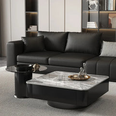 Coffee table COLOR1 COLOR2 White Black Solid wood Sintered Stone htyjj-6590