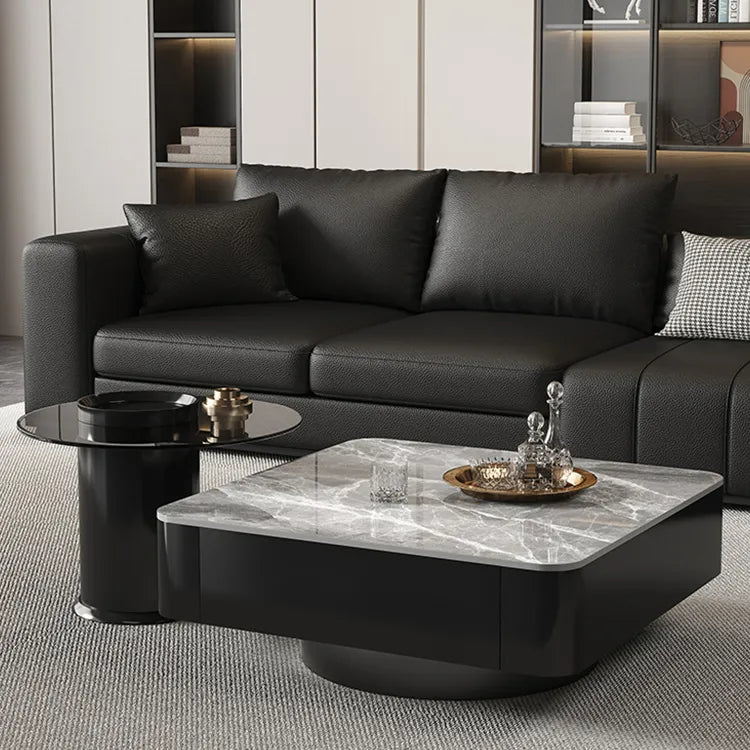 Coffee table COLOR1 COLOR2 White Black Solid wood Sintered Stone htyjj-6590