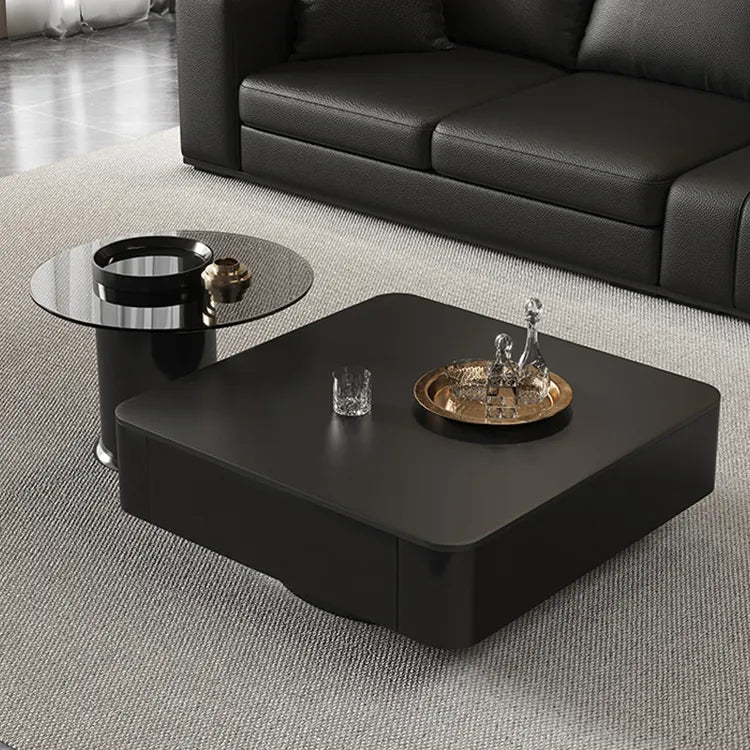 Coffee table COLOR1 COLOR2 White Black Solid wood Sintered Stone htyjj-6590