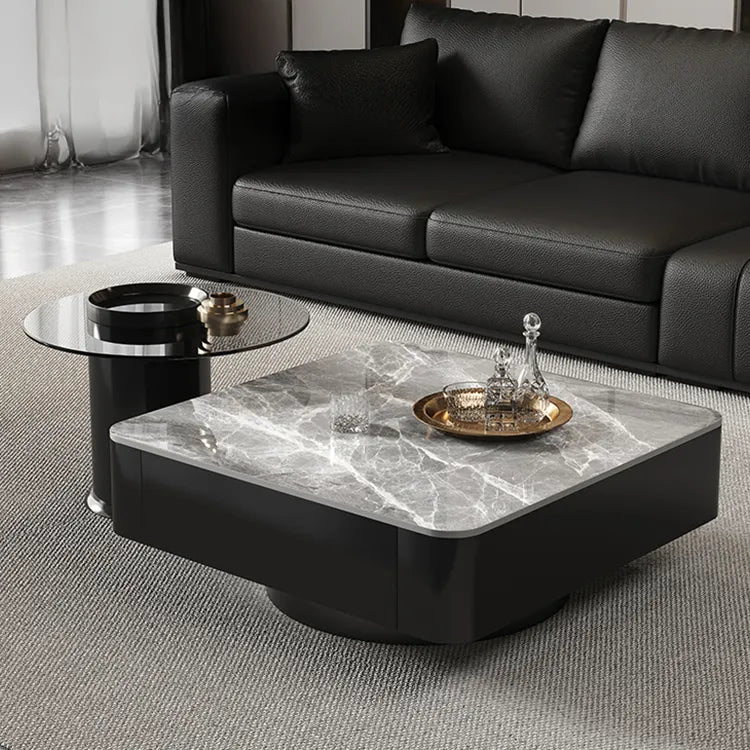 Coffee table COLOR1 COLOR2 White Black Solid wood Sintered Stone htyjj-6590