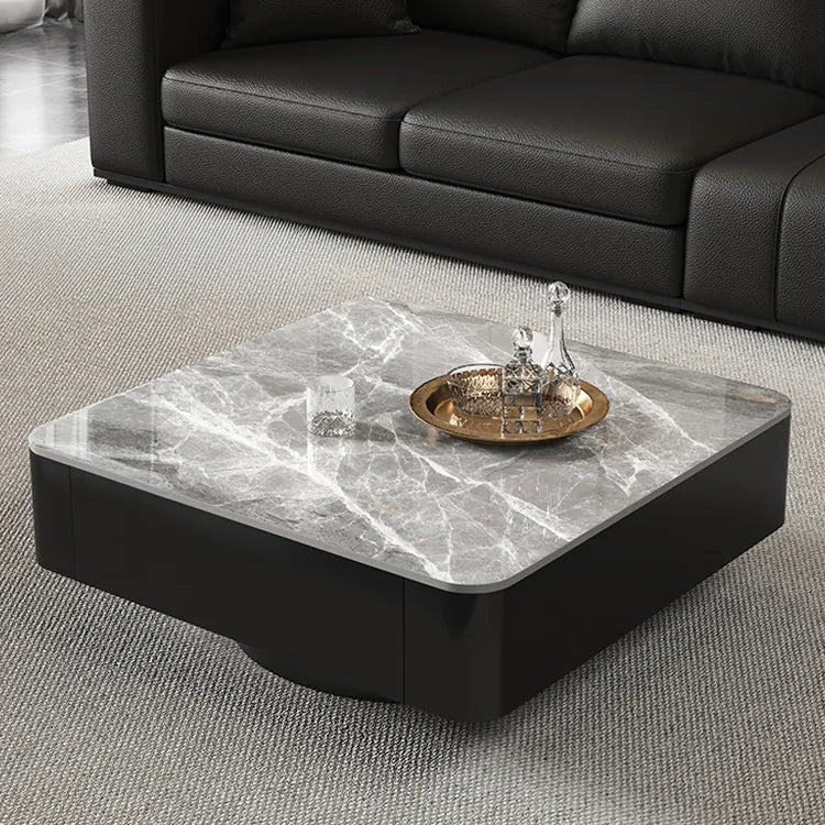 Coffee table COLOR1 COLOR2 White Black Solid wood Sintered Stone htyjj-6590