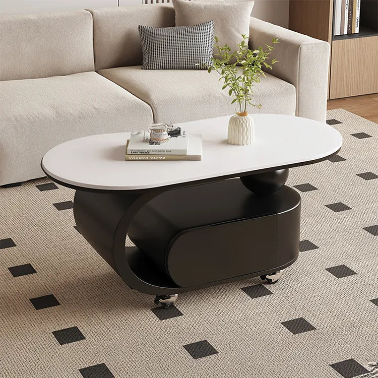 Coffee table Black White COLOR1 Solid wood Sintered Stone htyjj-6591