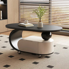 Coffee table Black White COLOR1 Solid wood Sintered Stone htyjj-6591