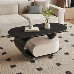 Coffee table Black White COLOR1 Solid wood Sintered Stone htyjj-6591
