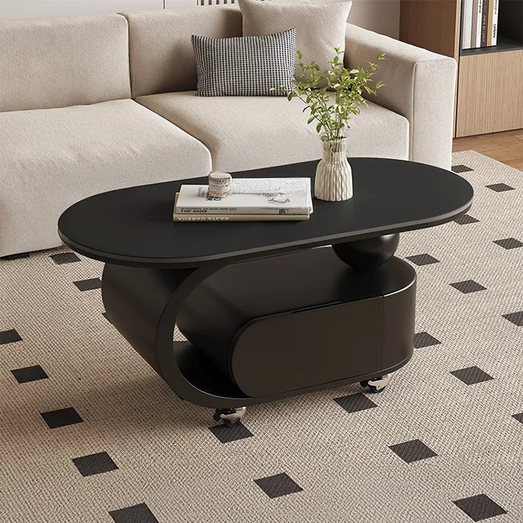 Coffee table Black White COLOR1 Solid wood Sintered Stone htyjj-6591