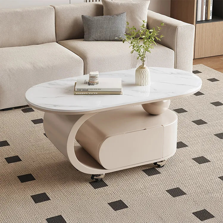 Coffee table Black White COLOR1 Solid wood Sintered Stone htyjj-6591