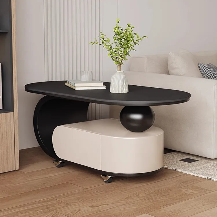 Coffee table Black White COLOR1 Solid wood Sintered Stone htyjj-6591