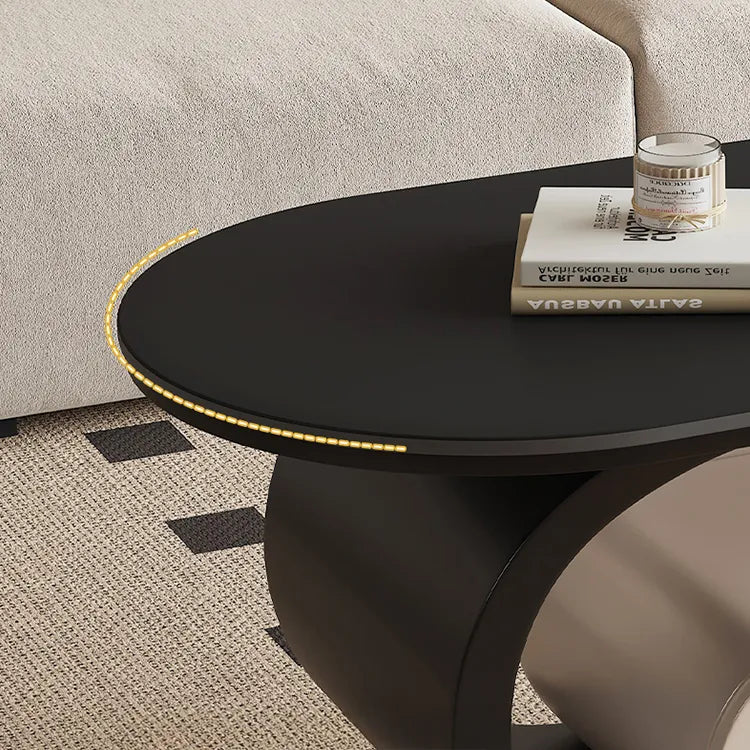 Coffee table Black White COLOR1 Solid wood Sintered Stone htyjj-6591