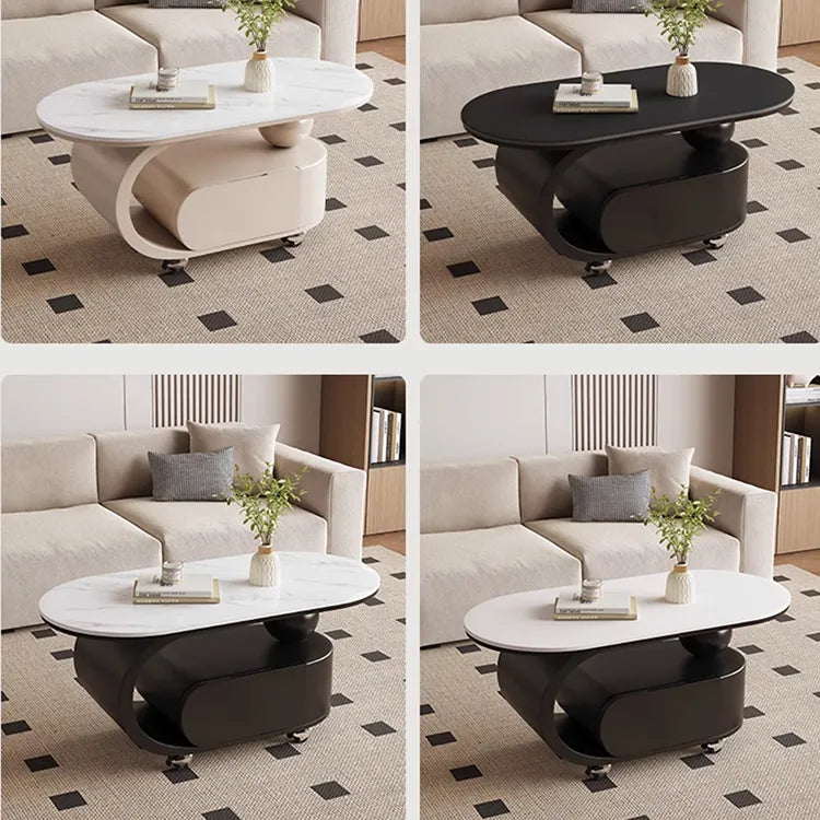 Coffee table Black White COLOR1 Solid wood Sintered Stone htyjj-6591