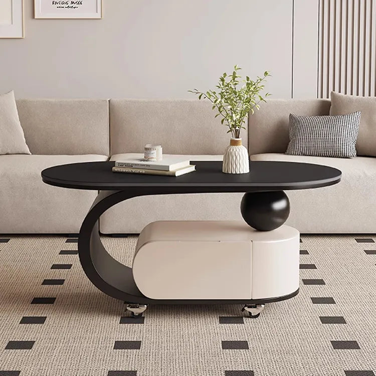 Coffee table Black White COLOR1 Solid wood Sintered Stone htyjj-6591