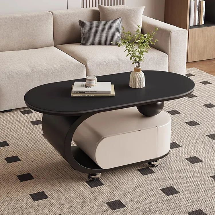 Coffee table Black White COLOR1 Solid wood Sintered Stone htyjj-6591