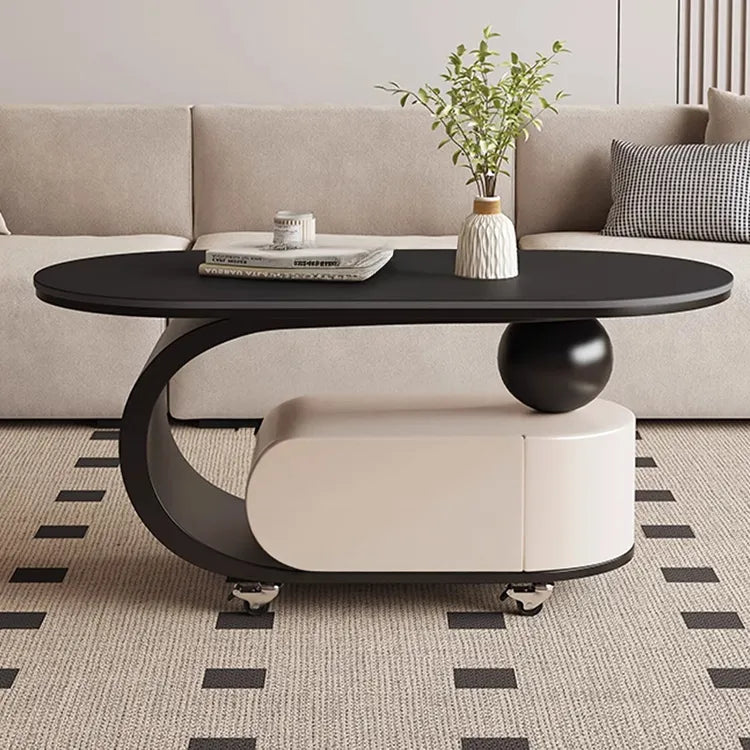 Coffee table Black White COLOR1 Solid wood Sintered Stone htyjj-6591