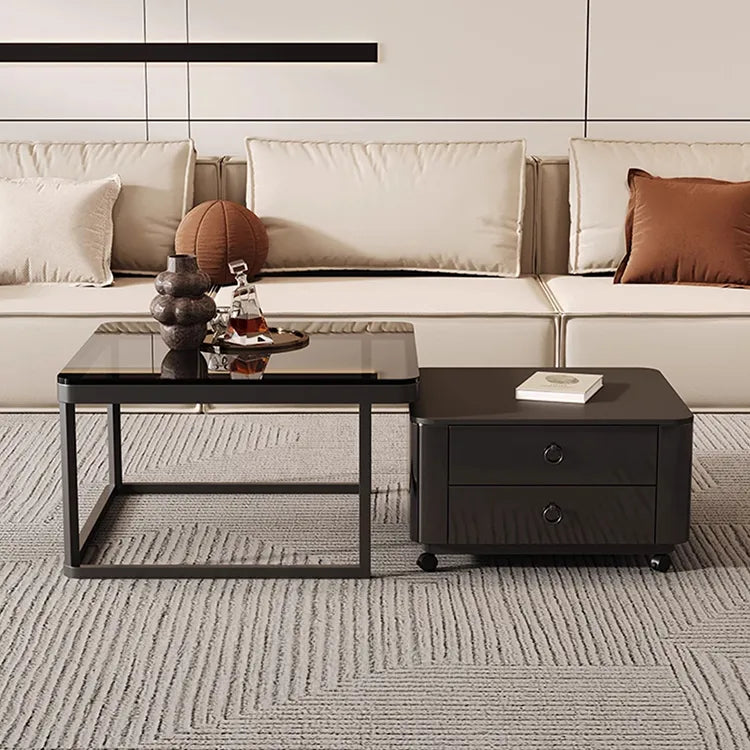 Coffee table SET1 SET2 Black SET3 Sintered Stone Tempered glass Solid wood htyjj-6592