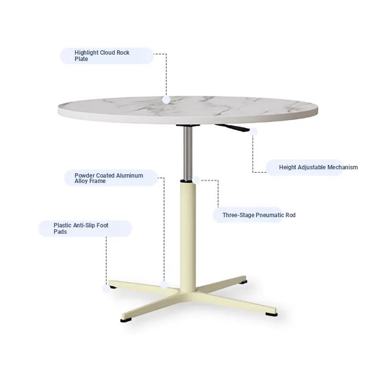 Coffee table COLOR1 White Sintered Stone Aluminum alloy htyjj-6597