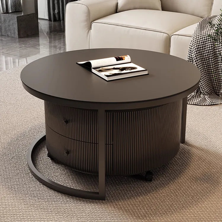 Coffee table Black SET1 Sintered Stone Solid wood htyjj-6598